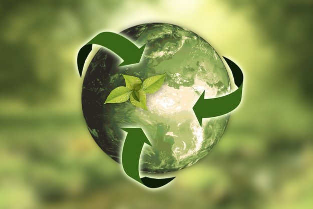 Darstellung der Erde in grn symbolisiert Nachhaltigkeit